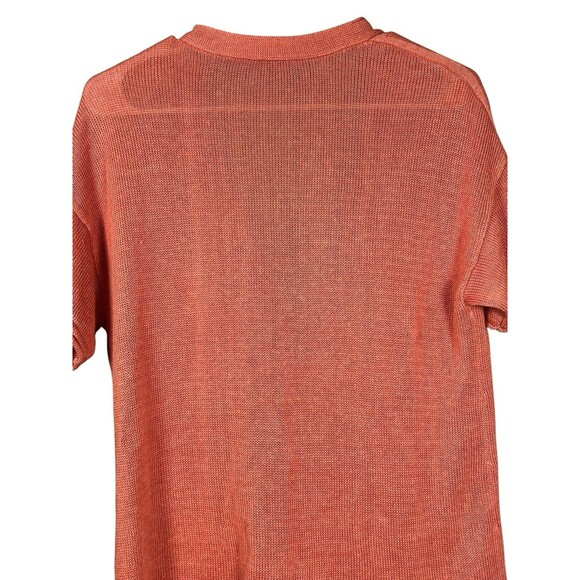 J Jill 100% Linen Cardigan Sweater Petite Small Coastal‎ Beachy Bamboo Orange - Picture 10 of 11